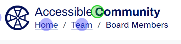 An example of the output of the target size bookmarklet