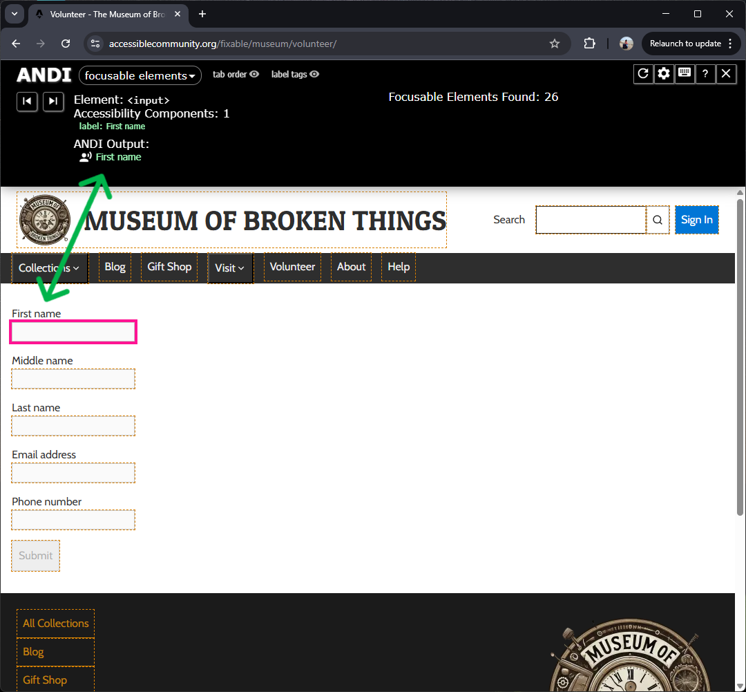 Three different kinds of labels, for name entry, Contact Us button, and a Search Bar. The name entry has a text label. The Contact Us button has text and an icon. The Search bar just has a magnifying glass.